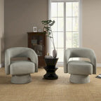 360 Degree Swivel Barrel Upholstered Modern Armchair