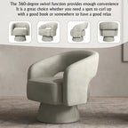 360 Degree Swivel Barrel Upholstered Modern Armchair