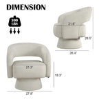 360 Degree Swivel Barrel Upholstered Modern Armchair