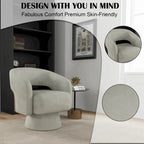 360 Degree Swivel Barrel Upholstered Modern Armchair