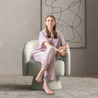 360 Degree Swivel Barrel Upholstered Modern Armchair