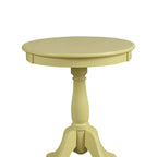 Traditional Style Wooden Round Side Table with Turned Pedestal Base - 22 H x 18 W x 18 L Inches