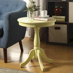 Traditional Style Wooden Round Side Table with Turned Pedestal Base - 22 H x 18 W x 18 L Inches