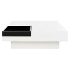 White/ Black Coffee Table - 35.4 x 35.4 x 11.8 - 35Wx35Dx12H