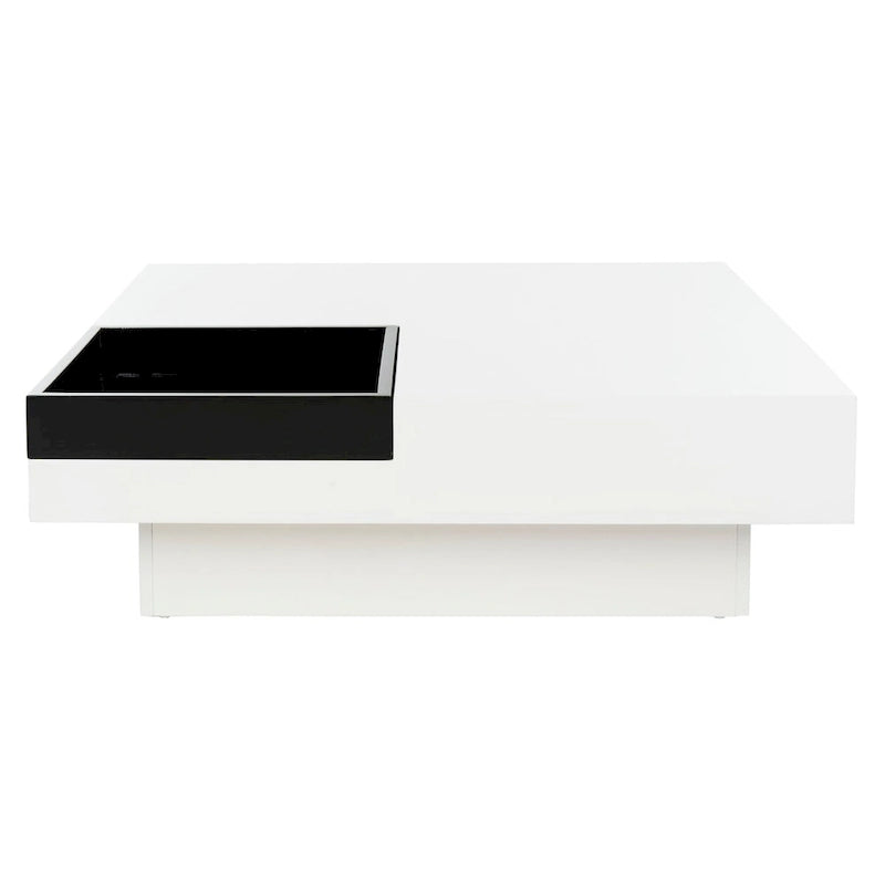 White/ Black Coffee Table - 35.4 x 35.4 x 11.8 - 35Wx35Dx12H