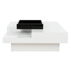 White/ Black Coffee Table - 35.4 x 35.4 x 11.8 - 35Wx35Dx12H