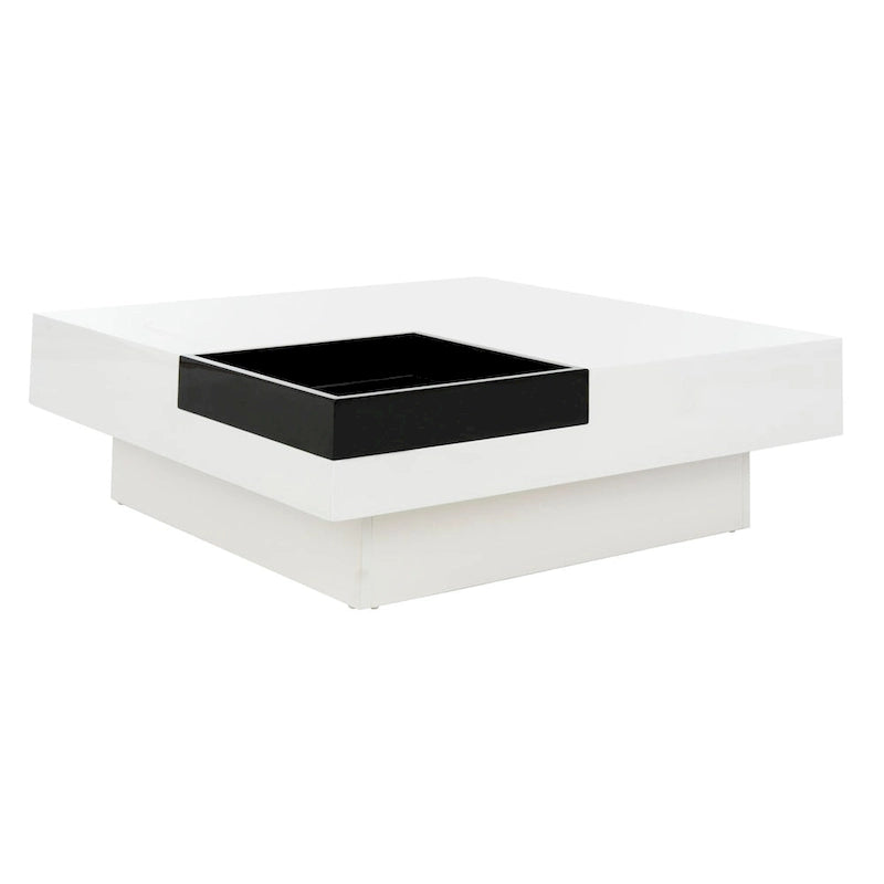White/ Black Coffee Table - 35.4 x 35.4 x 11.8 - 35Wx35Dx12H