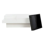 White/ Black Coffee Table - 35.4 x 35.4 x 11.8 - 35Wx35Dx12H