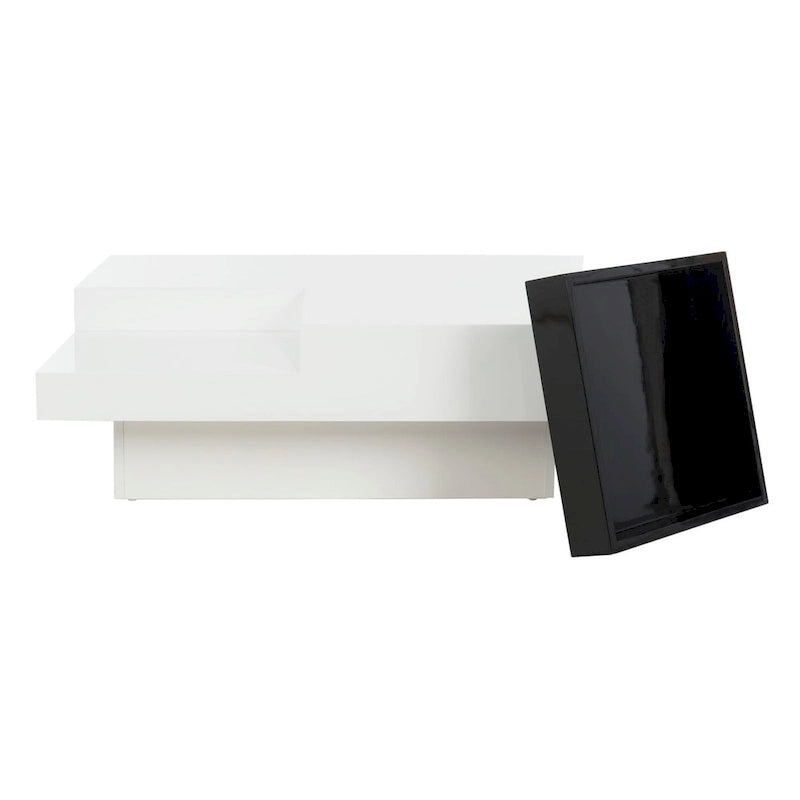 White/ Black Coffee Table - 35.4 x 35.4 x 11.8 - 35Wx35Dx12H