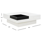 White/ Black Coffee Table - 35.4 x 35.4 x 11.8 - 35Wx35Dx12H