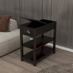 Narrow Sided Table with Drawers and Bottom Partition in Flip Over Design