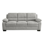80 Inch Sofa, Gray Polyester, Soft Foam Cushioned, Solid Wood Frame