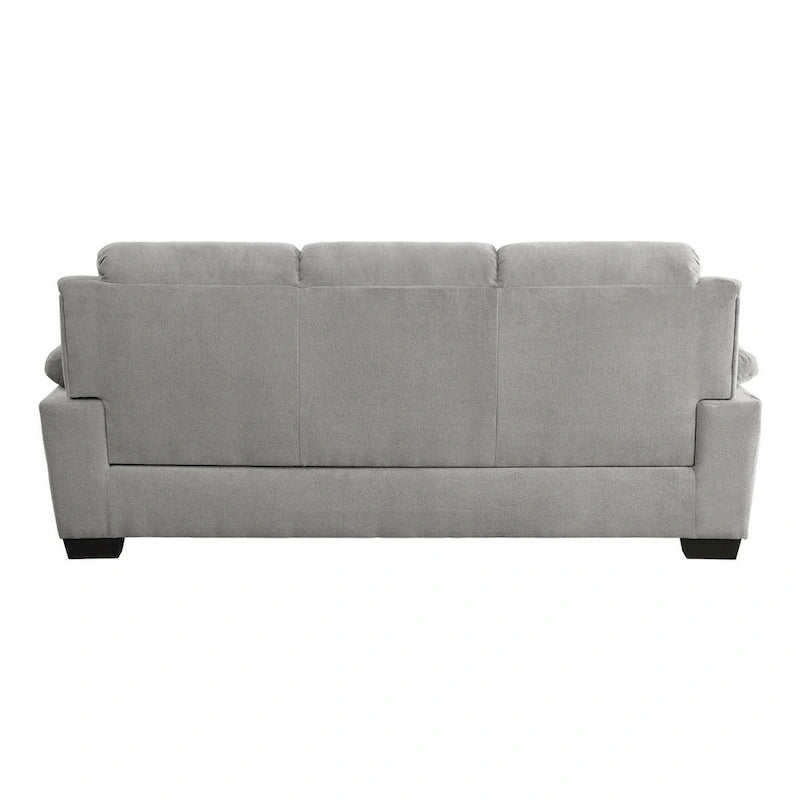 80 Inch Sofa, Gray Polyester, Soft Foam Cushioned, Solid Wood Frame