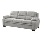 80 Inch Sofa, Gray Polyester, Soft Foam Cushioned, Solid Wood Frame