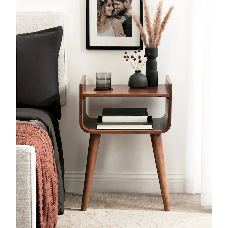 Wood Side Table - 18x14x27