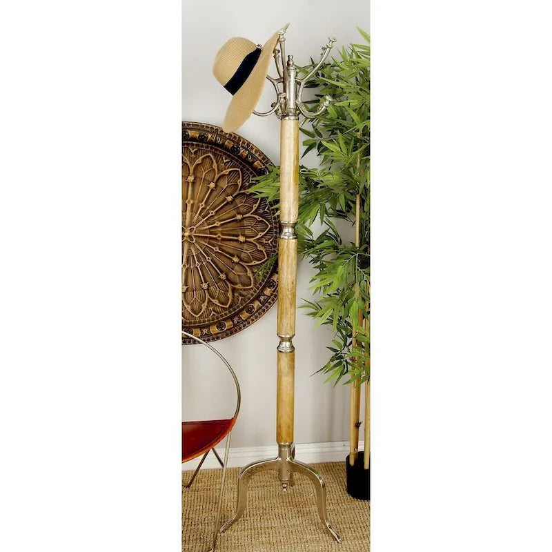 Aluminum Metal Coat Rack - Silver or Gold - Decor